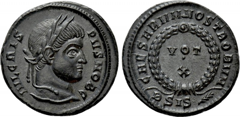 CRISPUS (Caesar, 316-326). Follis. Siscia. 

Obv: IVL CRISPVS NOB C. 
Laureat...