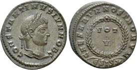 CONSTANTINE II (Caesar, 316-337). Follis. Siscia. 

Obv: CONSTANTINVS IVN NOB C. 
Laureate head right.
Rev: CAESARVM NOSTRORVM / ESIS(star). 
VOT...