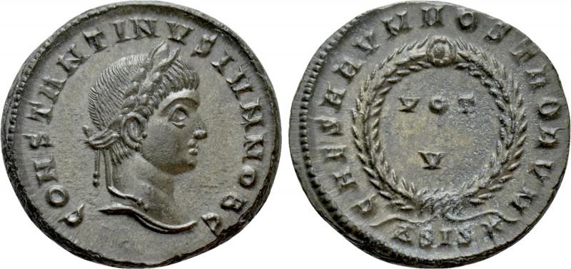 CONSTANTINE II (Caesar, 316-337). Follis. Siscia. 

Obv: CONSTANTINVS IVN NOB ...