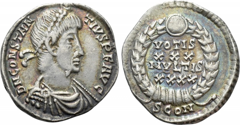 CONSTANTIUS II (337-361). Siliqua. Arelate. 

Obv: D N CONSTANTIVS P F AVG. 
...