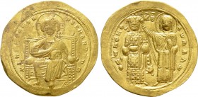 ROMANUS III ARGYRUS (1028-1034). GOLD Histamenon Nomisma. Constantinople. 

Obv: + IҺS XIS RЄX RЄGNANTIҺM. 
Christ Pantokrator seated facing on thr...