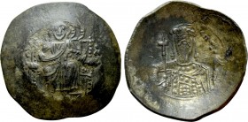 ALEXIUS I COMNENUS (1081-1118). Billon-Aspron Trachy. Constantinople. 

Obv: IC - XC. 
Christ Pantokrator seated facing.
Rev: AΛEΞIW ΔECΠ. 
Facin...