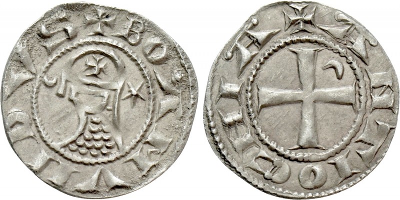 CRUSADERS. Antioch. Bohémond III (1163-1201). BI Denier. 

Obv: + BOAMVNDVS. ...