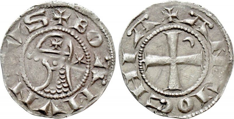 CRUSADERS. Antioch. Bohémond III (1163-1201). BI Denier. 

Obv: + BOAMVNDVS. ...