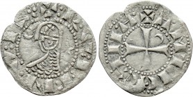 CRUSADERS. Antioch. Raymond Roupen (1216-1219). BI Denier. 

Obv: + RVPINVS. 
Helmeted and cuirassed bust left; crescent to left, star to right.
R...