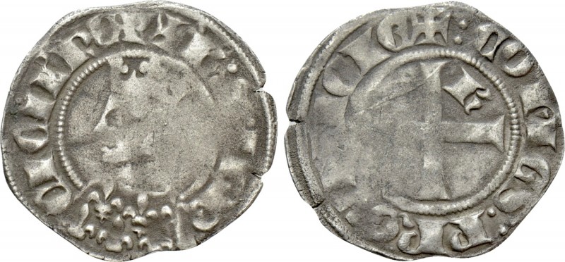 FRANCE. Provence. Charles II d’Anjou (1285-1309). Double Denier Coronat. 

Obv...