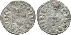 FRANCE. Royal. Philipp IV (1285-1314). Obol. 

Obv: + PHILIPPVS REX. 
Cross.
Rev: + TVRONVS CIVIS. 
Châtel tournois.

Duplessey 224. 

Condit...
