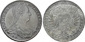 HOLY ROMAN EMPIRE. Austria. Maria Theresia (1740-1780). Taler (1780-SF). Minted 1783-1795. Günzburg. 

Obv: M THERESIA D G R IMP HU BO REG. 
Diadem...