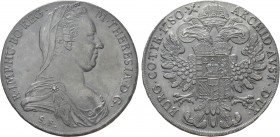 HOLY ROMAN EMPIRE. Austria. Maria Theresia (1740-1780). Taler (1780-SF). Minted 1815-1830. Italy. 

Obv: M THERESIA D G R IMP HU BO REG. 
Diademed ...