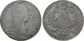 HOLY ROMAN EMPIRE. Austria. Maria Theresia (1740-1780). Reichstaler (1780-SF). Günzburg. 

Obv: M THERESIA D G R IMP HU BO REG. 
Diademed, veiled a...