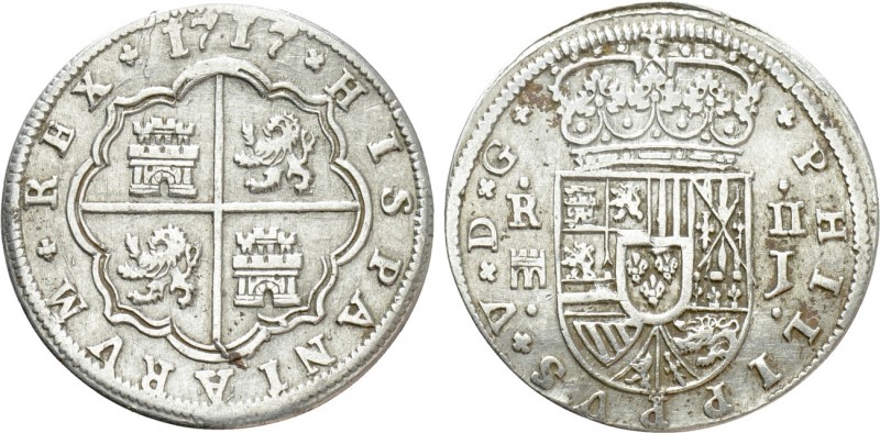 SPAIN. Philip V (First reign, 1700-1721). 2 Reales (1717-J). Segovia. 

Obv: P...