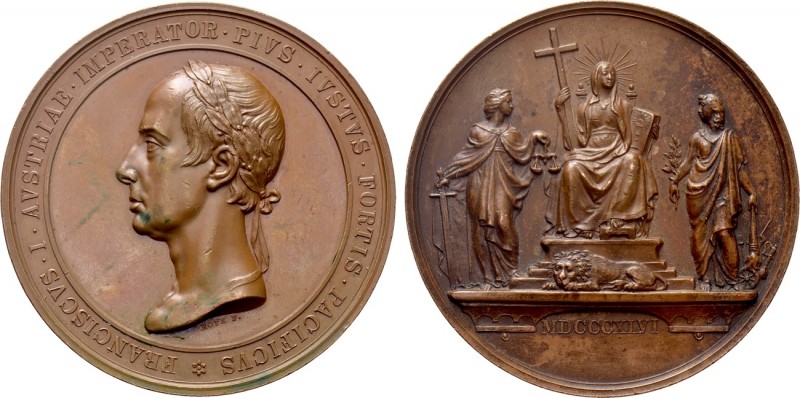 AUSTRIA. Ferdinand I (1835-1848). Bronze Medal (1846). Inauguration of the Franz...