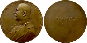 ÖSTERREICH. I. Weltkrieg (1914-1918). Auf Maria Zdenko Vinzenz Kaspar Prinz Lobkowitz. Bronzemedaille (1918) von A. Hartig, ausgegeben vom Kriegsfürso...