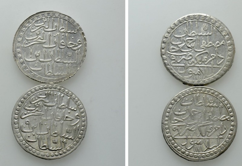 2 Coins of the Ottoman Empire / Mustafa III. 

Obv: .
Rev: .

. 

Conditi...