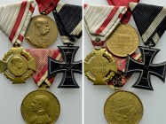 4 Decorations of the Austrain Empire and Germany; Mostly World War I . 

Obv: .
Rev: .

. 

Condition: See picture.

Weight: g.
 Diameter: m...