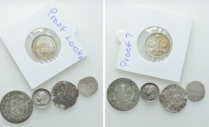 5 Modern Coins; Napoleon, Russia and Switzerland. 

Obv: .
Rev: .

. 

Co...