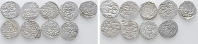 9 Coins of the Golden Horde Khanate. 

Obv: .
Rev: .

. 

Condition: See picture.

Weight: g.
 Diameter: mm.