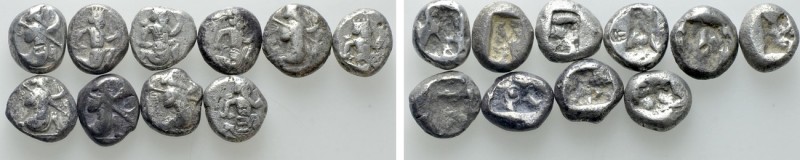10 Achaemenid Sigloi. 

Obv: .
Rev: .

. 

Condition: See picture.

Wei...