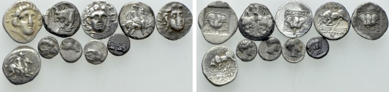 10 Greek Silver Coins. 

Obv: .
Rev: .

. 

Condition: See picture.

We...