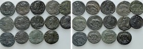 14 Folles of the Constantinian Dynasty; URBS ROMA / CONSTANTINOPOLIS Types. 

Obv: .
Rev: .

. 

Condition: See picture.

Weight: g.
 Diamet...