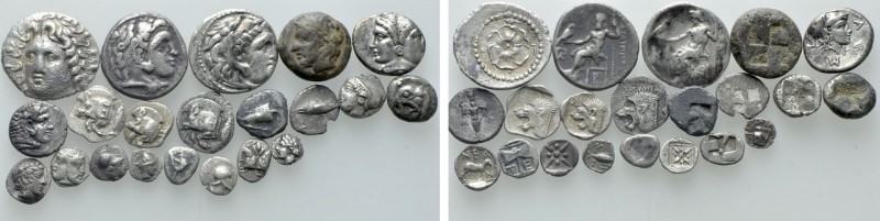 21 Greek Coins. 

Obv: .
Rev: .

. 

Condition: See picture.

Weight: g...