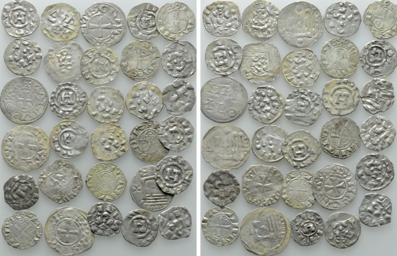 Circa 30 Medieval Coins; Crusaders etc. 

Obv: .
Rev: .

. 

Condition: S...