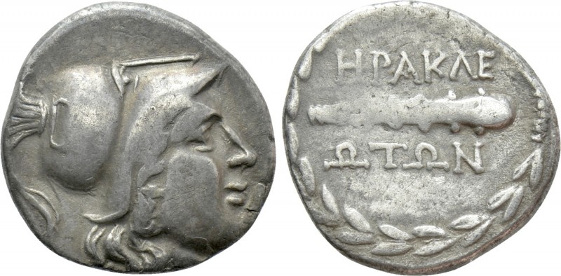 ΙΟΝIA. Herakleia ad Latmon. Octobol (Circa 150-142 BC). 

Obv: Head of Athena ...