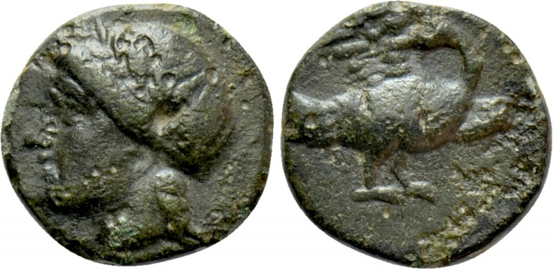 IONIA. Leukai. Ae (Circa 350-300 BC). 

Obv: Laureate head of Apollo left.
Re...