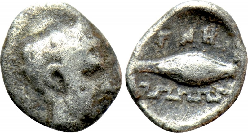 IONIA. Magnesia ad Maeandrum. Tetartemorion (Circa 400-350 BC). 

Obv: Head of...