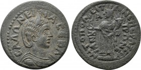 IONIA. Metropolis. Salonina (Augusta, 254-268). Ae. Ser. Aproneianus, strategos. 

Obv: CAΛΩNEINA CEBA. 
Diademed and draped bust right.
Rev: MHTP...