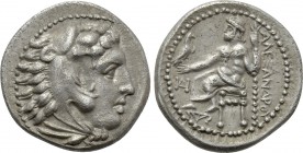 IONIA. Miletos. Drachm (Circa 325-323 BC). In the Name of Alexander III of Macedon. 

Obv: Head of Herakles right, wearing lion skin.
Rev: AΛEΞANΔP...