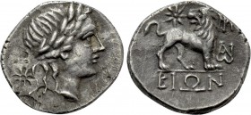 IONIA. Miletos. Hemidrachm (Circa 225-190 BC). Bion, magistrate. 

Obv: Laureate head of Apollo right; incuse star behind.
Rev: BIΩΝ. 
Lion standi...