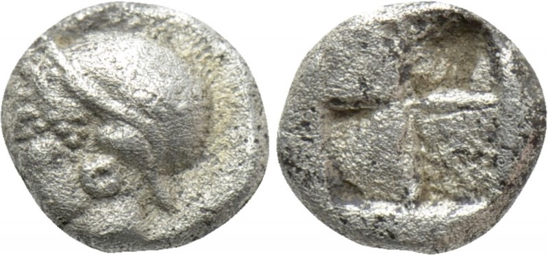 IONIA. Phokaia. Tetartemorion (Circa 521-478 BC). 

Obv: Archaic female head l...