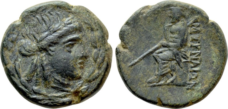 IONIA. Smyrna. Ae (Circa 75-50 BC). 

Obv: Laureate head of Apollo right, all ...