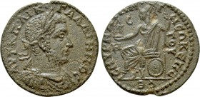 IONIA. Smyrna. Gallienus (253-268). Ae. M. Aur. Sextus, strategos. 

Obv: AVT K Π ΛIKI ΓΑΛΛIHNOC. 
Laureate, draped and cuirassed bust right.
Rev:...