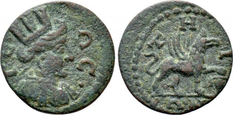 IONIA. Teos. Pseudo-autonomous. Ae (2nd/ 3rd century AD). 

Obv: TEΩC. 
Drape...