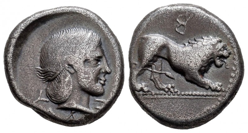Lucania. Velia. Stater. 400-350 a.C. (Sng Ans-1225). (HN Italy-1275). Anv.: Lion...