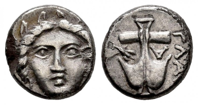 Thrace. Apollonia Pontika. Diobol. 450-400 a.C. (SNG BM Black Sea-171). (SNG Sta...