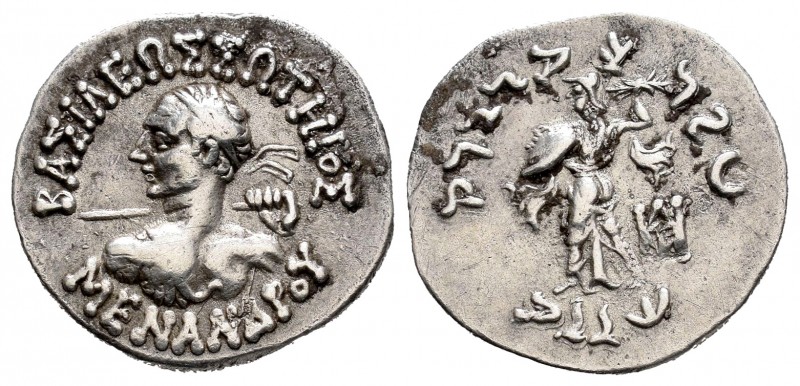 Kings of Bactria. Menander I Soter. Drachm. 155-130 a.C. (Sng Ans-739-44). (Bope...