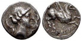 Emporiton. Drachm. 200-100 a.C. Ampurias (Girona). (Abh-1108). (Acip-212). (C-77). Ag. 4,29 g. Scarce. VF. Est...250,00. /// SPANISH DESCRIPTION: Empo...