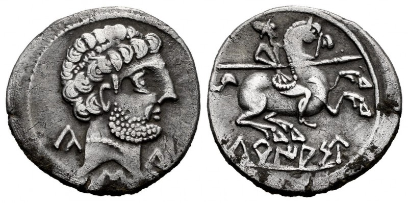 Turiasu. Denarius. 120-20 a.C. Tarazona (Zaragoza). (Abh-2417). (Acip-1722). (C-...