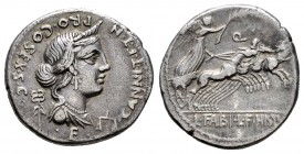 Annius. C. Annius y Lucius Fabius. Denarius. 82-81 BC. Hispania. (Ffc-139). (Craw-366/1b). (Cal-117). Anv.: C. ANNI T.F.T.N. PRO.COS. EX.S.C., diademe...