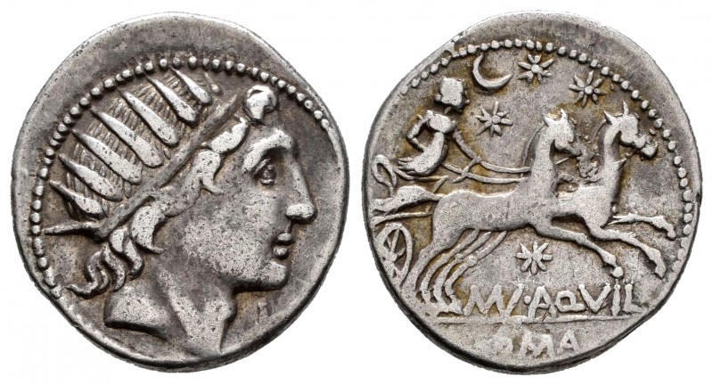 Aqullius. Man Aquillius. Denarius. 109-108 BC. South of Italy. (Ffc-166). (Craw-...