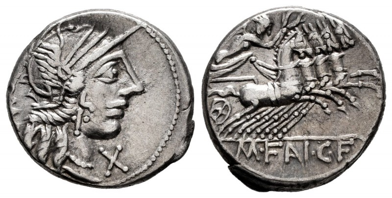 Fannius. Mareius Fannius C.f. Denarius. 123 BC. Auxiliary mint of Rome. (Ffc-705...