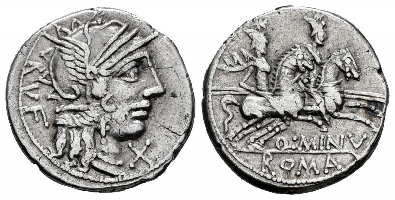 Minucius. Q. Minucius Rufus. Denarius. 122 BC. Auxiliary mint of Rome. (Ffc-920)...