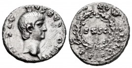 Nero. Denarius. 56-57 d.C. Rome. (Ric-12). (Bmcre-14). (Rsc-207). Anv.: NERO•CAESAR•AVG•IMP•, bare head right. Rev.: PONTIF•MAX•TR•P•III•P•P• around o...