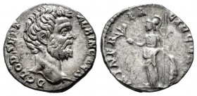 Clodius Albinus. Denarius. 194-195 A.C. Rome. (Ric-7). (Ch-48). (Bmc-96). Anv.: D CLOD SEPT ALBIN CAES, bare head right. Rev.: MINER PA CIF COS II, Mi...
