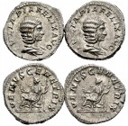 Julia Domna. Lot of 2 denarius. 211-217 d.C. Rome. (Ric-388 (Caracalla)). (Rsc-212). Anv.: IVLIA PIA FELIX AVG. Draped bust right. Rev.: VENVS GENETRI...