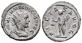 Herennius Etruscus. Antoninianus. 250-251 d.C. Rome. (Ric-142b). (Cohen-11). Anv.: Q HER ETR MES DECIVS NOB C. Radiated and draped bust to right. Rev....