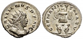 Germanicus. Antoninianus. 257-258 d.C. Cologne. (Spink-10224). (Ric-18). (Seaby-308). Rev.: GERMANICVS MAX V. Two captives set at foot of trophy. Ag. ...